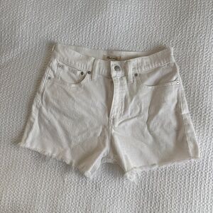 Madewell High Rise White Shorts